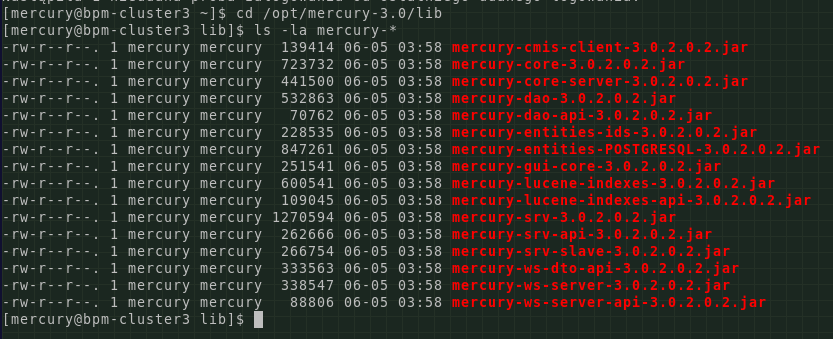 Command output