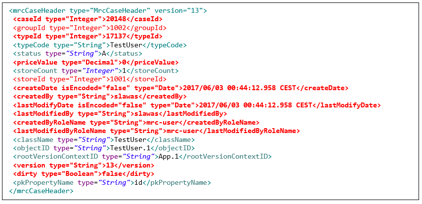 Header in the insertion request response